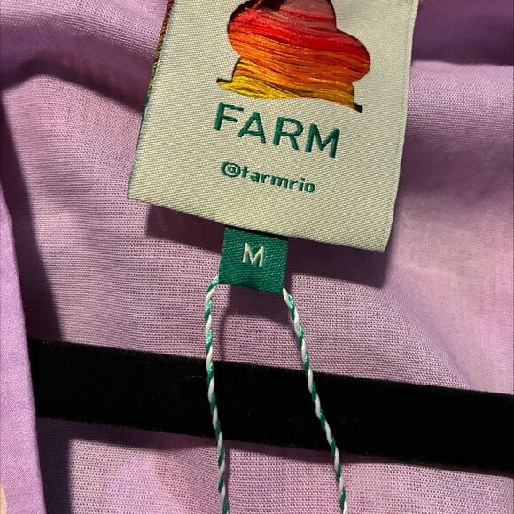 NWT Farm Rio Beaks & Bananas Ruffle Belted Romper Lilac l Medium l MSRP $200 - Picture 7 of 7